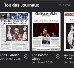 Le pape Léon XIV , à la une de la presse anglaise et US le 9 mai 2025