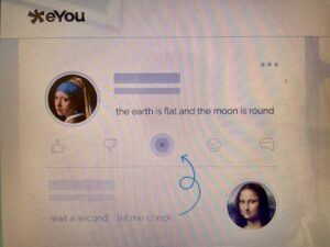 Visuel en page d'accueil du réseau social eYou